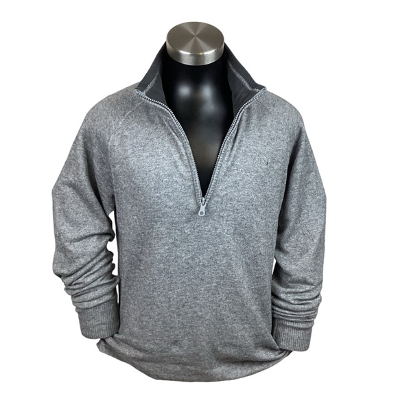 North Face Mens Pullover Sweater Half Zip Wool Blend Gray Medium - Picture 14 of 14